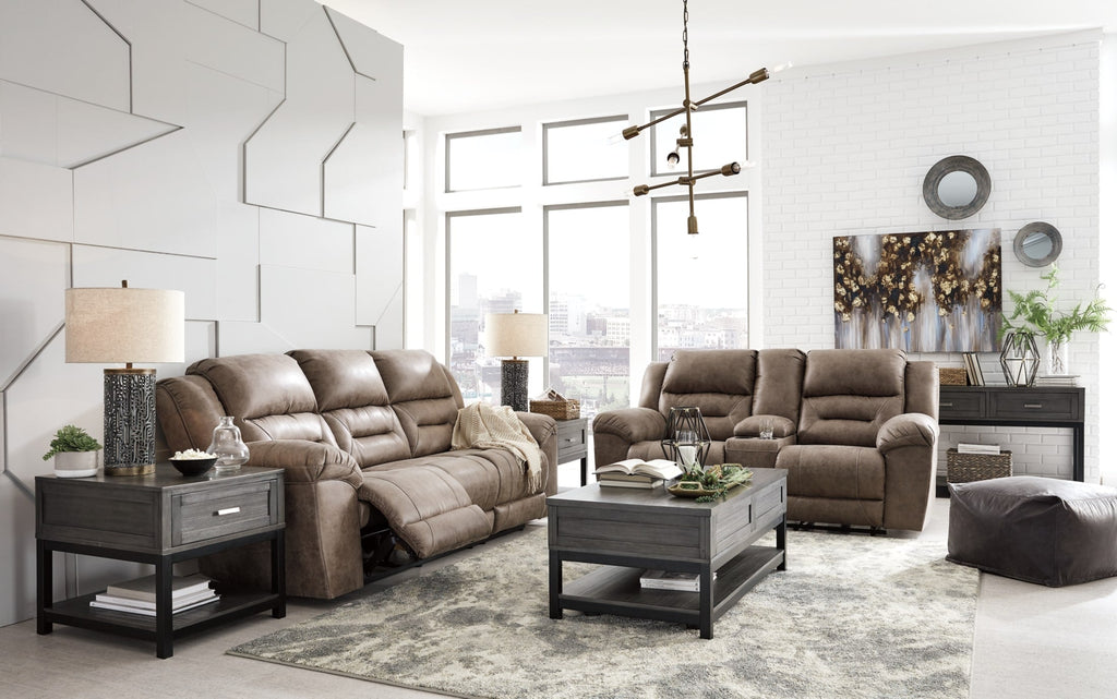 Stoneland Reclining Loveseat with Console - Fabric