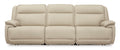 Double Deal 3-Piece Leather Power Reclining Sofa - Set