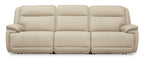 Double Deal 3-Piece Leather Power Reclining Sofa - Set
