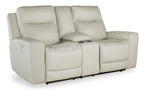 Mindanao Power Reclining Loveseat with Console - Leather