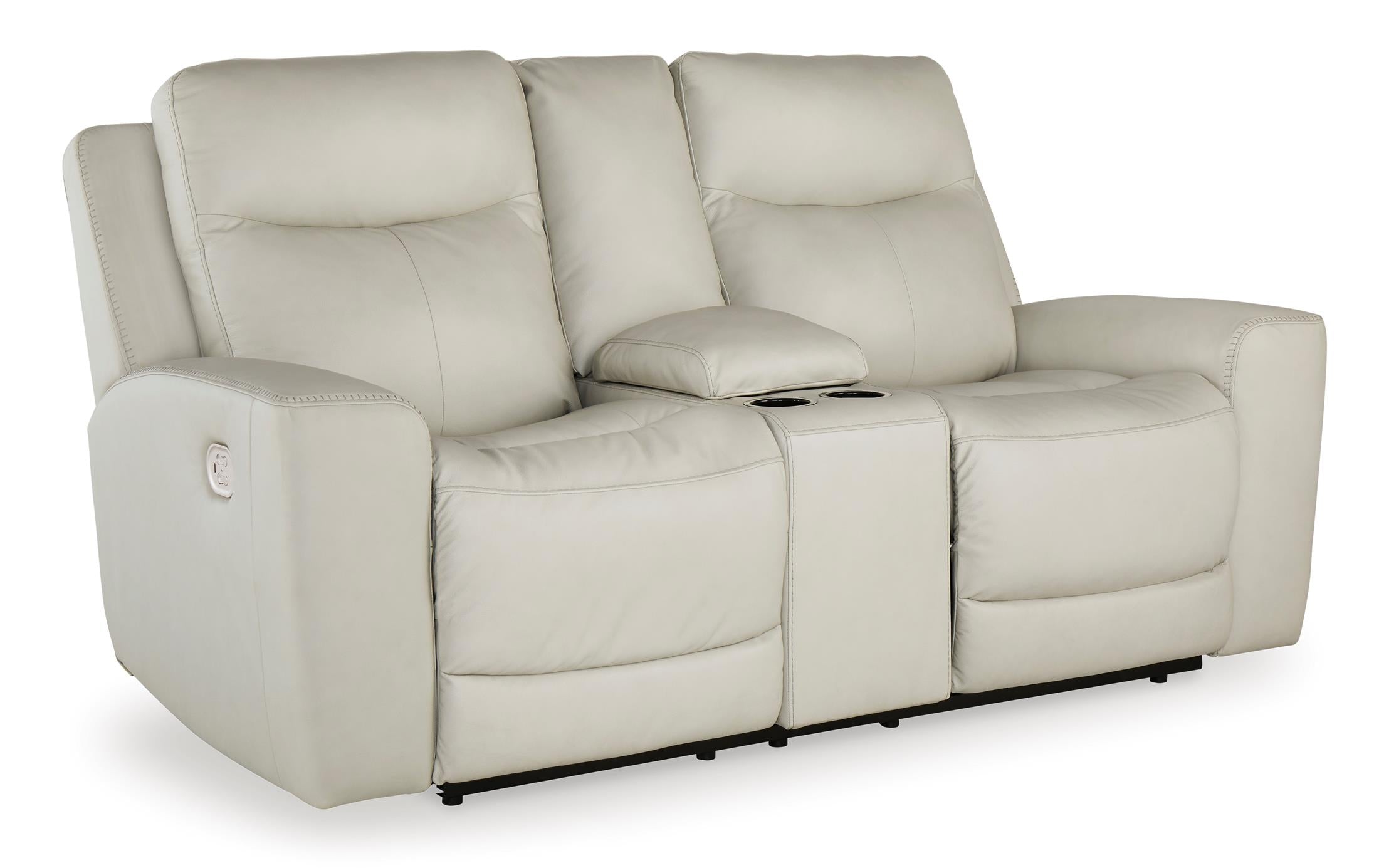Mindanao Power Reclining Loveseat with Console - Leather