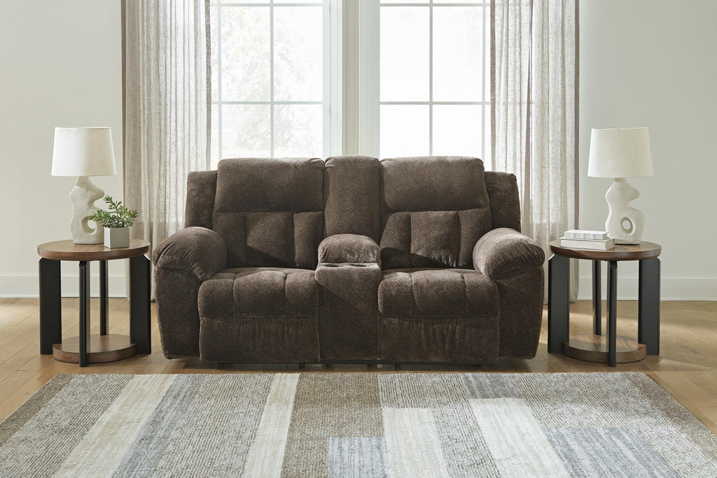 Frohn Reclining Console Loveseat - Fabric