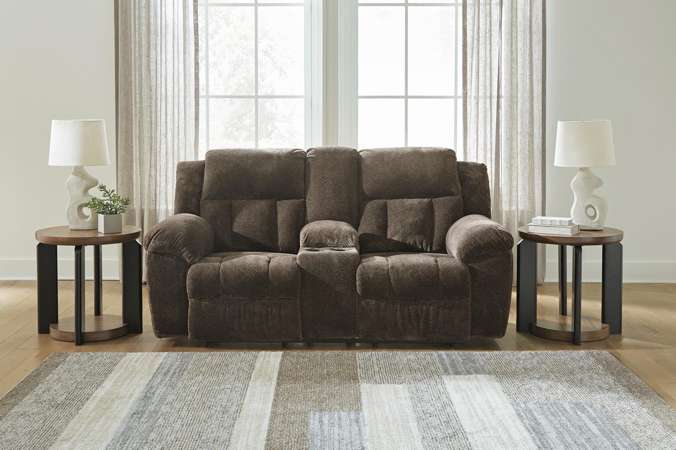 Frohn Reclining Console Loveseat - Fabric