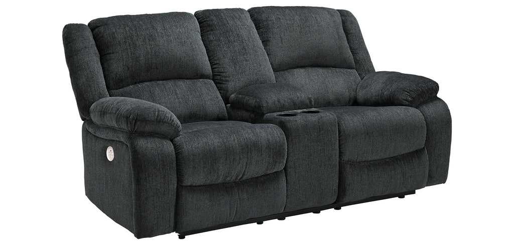 Draycoll Power Reclining Loveseat with Console - Fabric