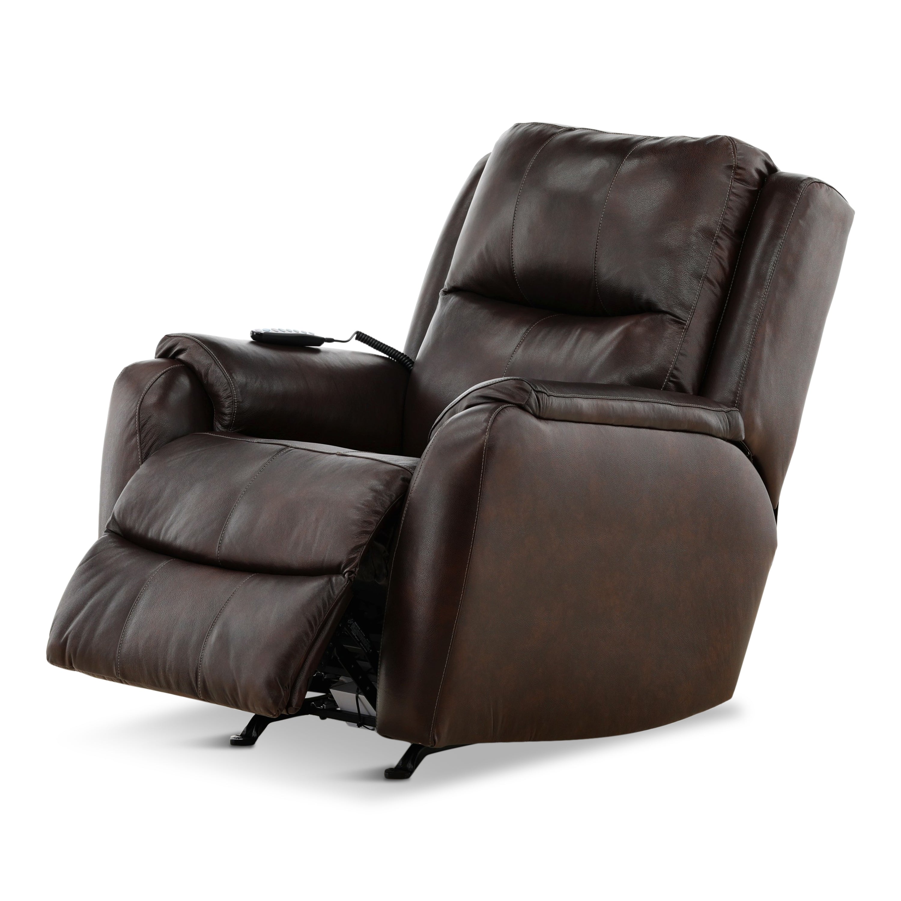 Waylon Leather Power Rocker Recliner