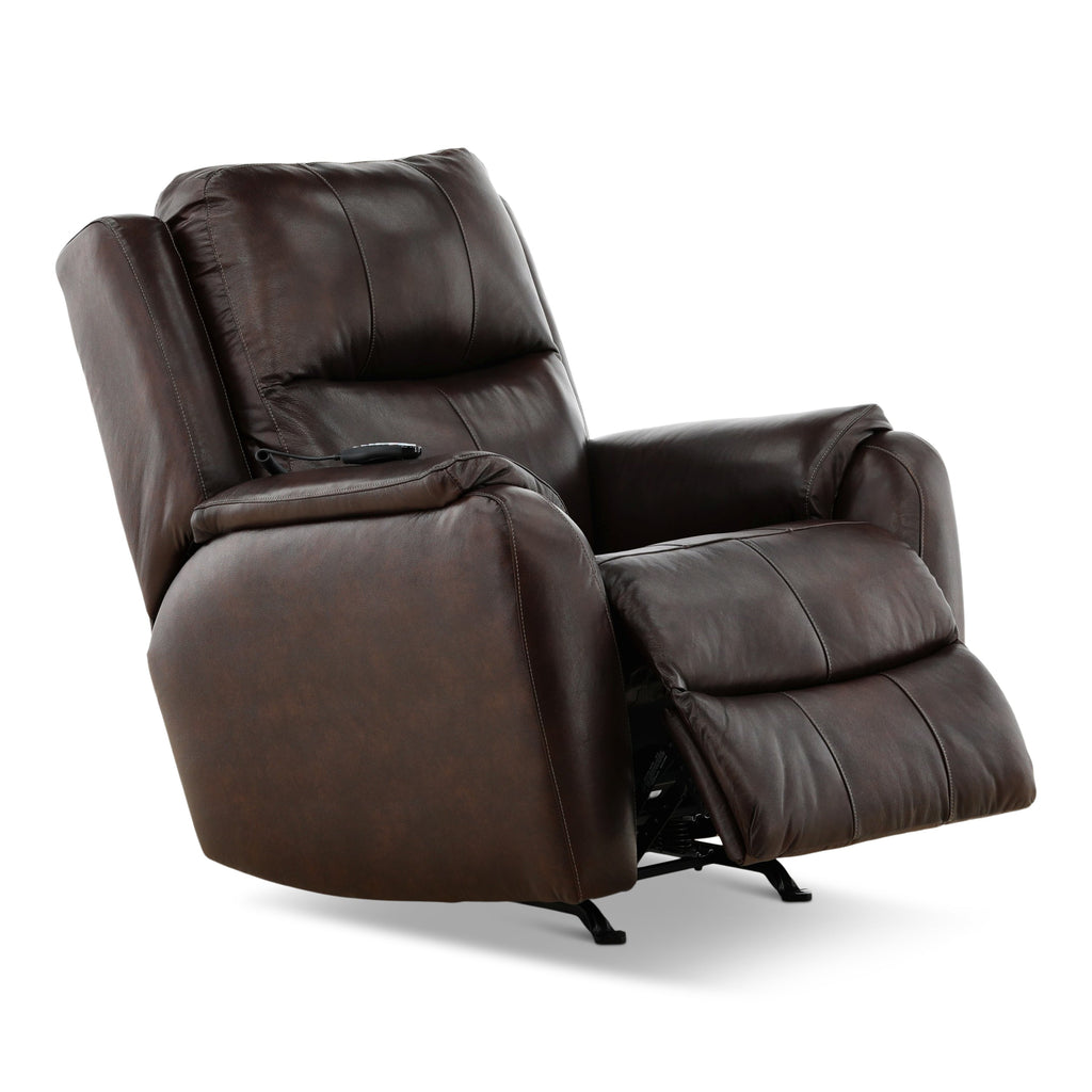 Waylon Leather Power Rocker Recliner