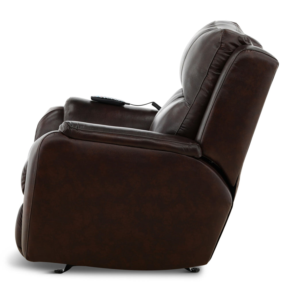 Waylon Leather Power Rocker Recliner