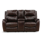 Waylon Leather Power Reclining Console Loveseat