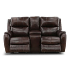 Waylon Leather Power Reclining Console Loveseat