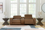 Rally-Up 2-Piece Leather Power Reclining Sectional Console Loveseat
