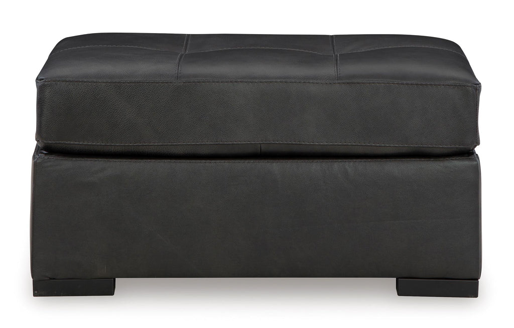 Brindley Pier Leather Oversized Accent Ottoman - Fabric