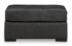 Brindley Pier Leather Oversized Accent Ottoman - Fabric