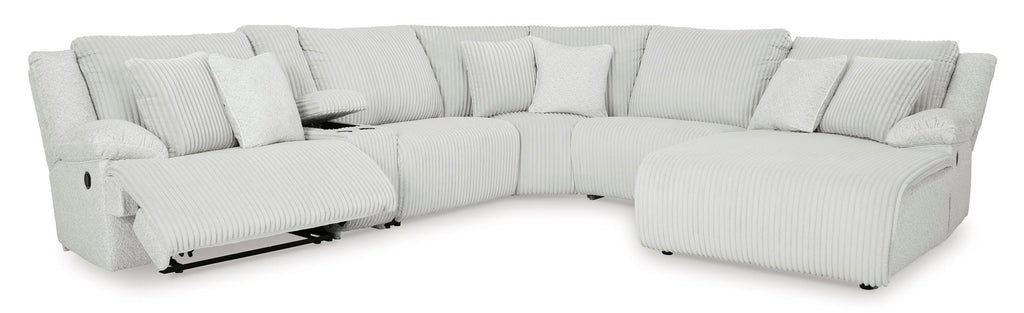 Top Tier Right Facing 6-Piece Reclining Sectional with Chaise - Alloy