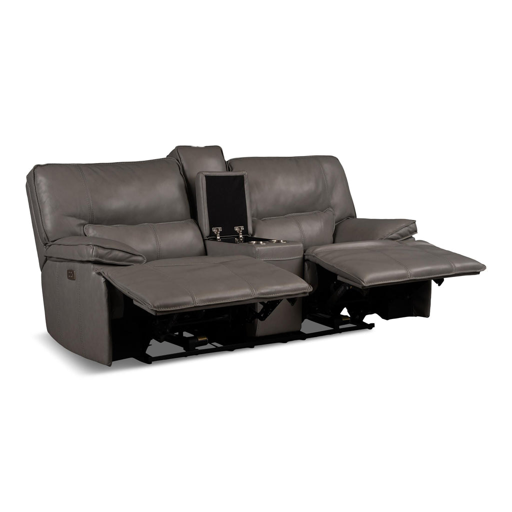 Bozeman Power Console Loveseat with Power Headrest - Leather