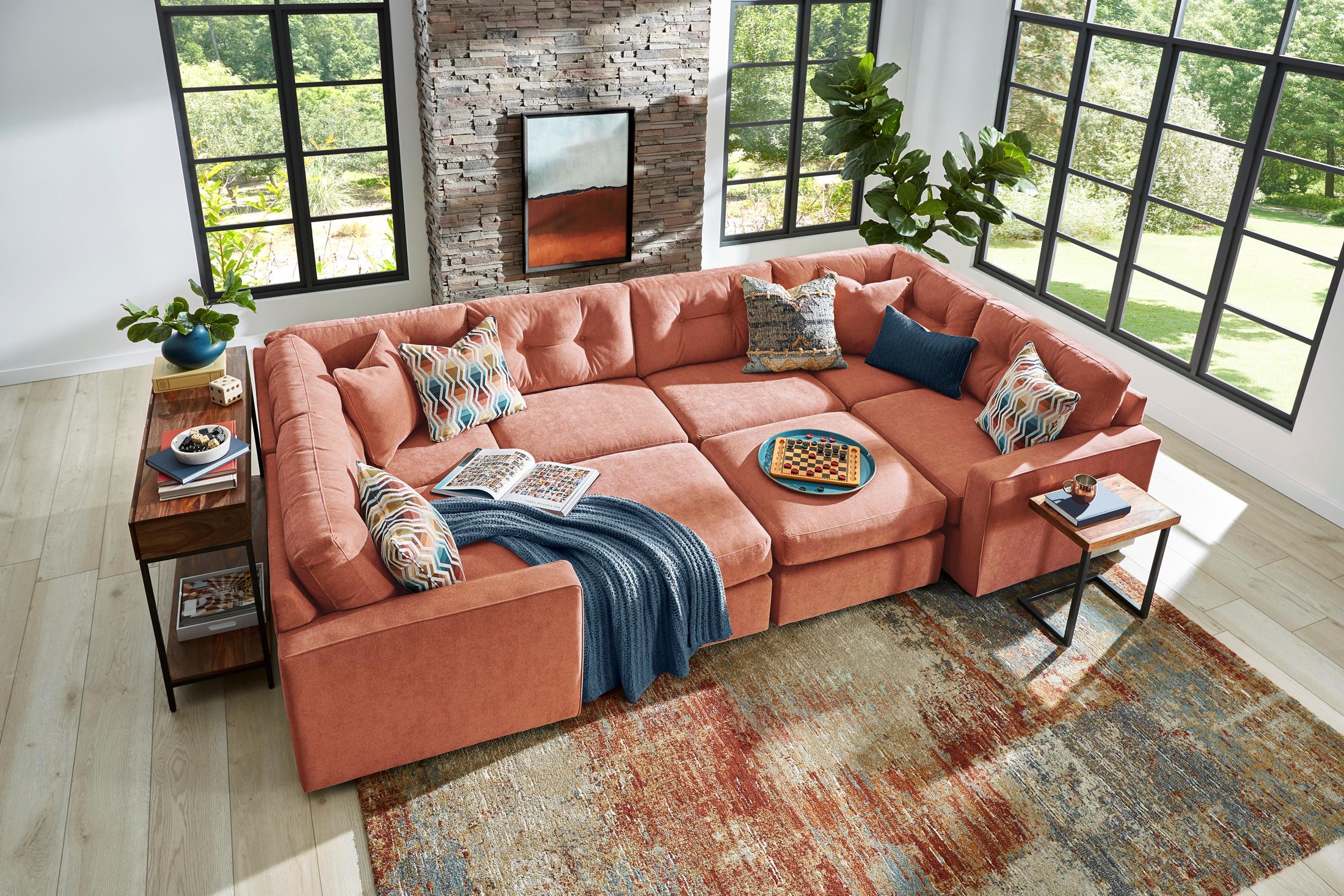Modular One 6-Piece Sectional - Cantaloupe
