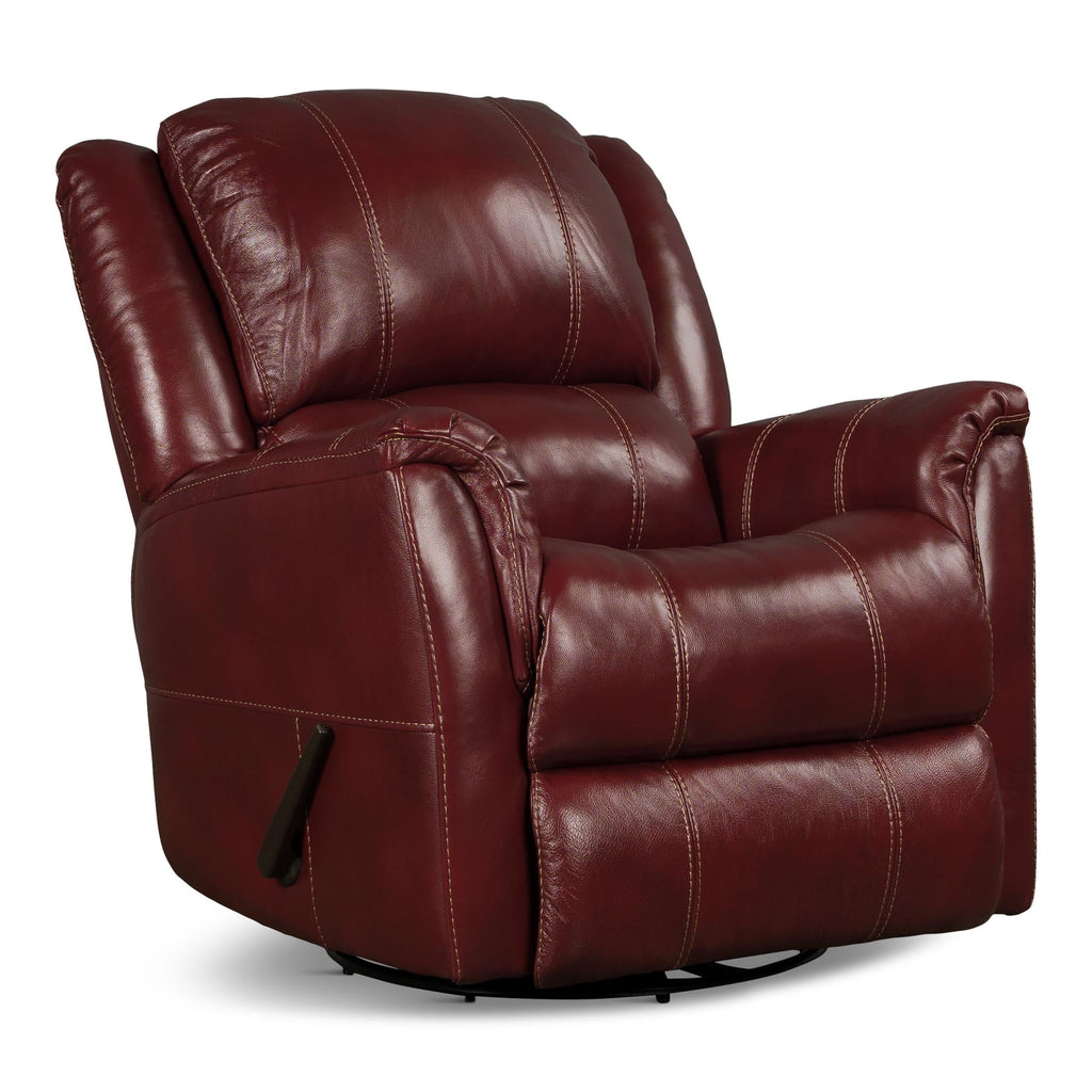 Delia Leather Swivel Glider Rocker Recliner - Power