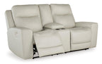 Mindanao Power Reclining Loveseat with Console - Leather