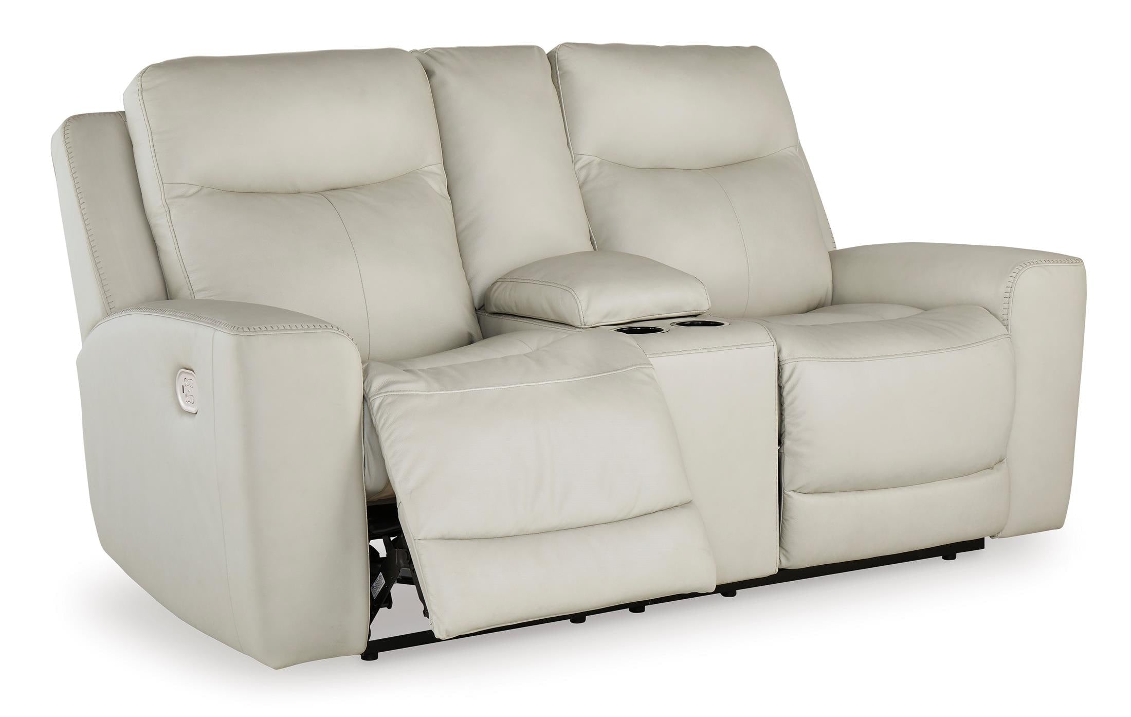 Mindanao Power Reclining Loveseat with Console - Leather