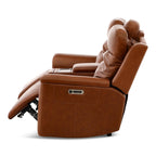 Adrian Leather Power Reclining Console Loveseat - Console Table