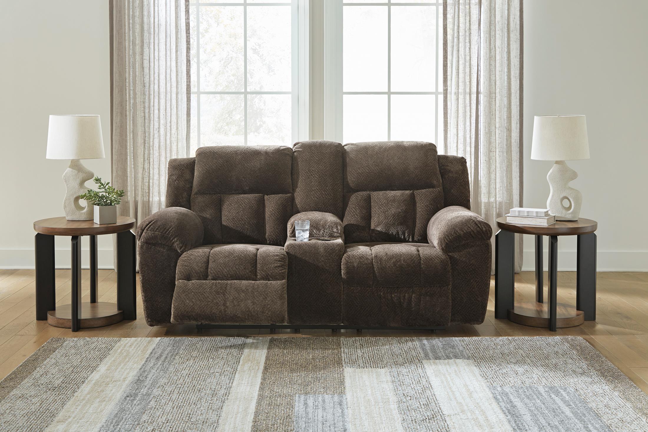 Frohn Reclining Console Loveseat - Fabric