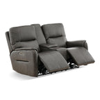 Walker Leather Power Reclining Console Loveseat - Cacao