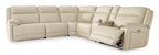 Double Deal 6-Piece Leather Power Reclining Sectional with Console - Set