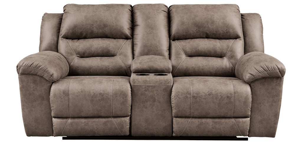 Stoneland Reclining Loveseat with Console - Fabric