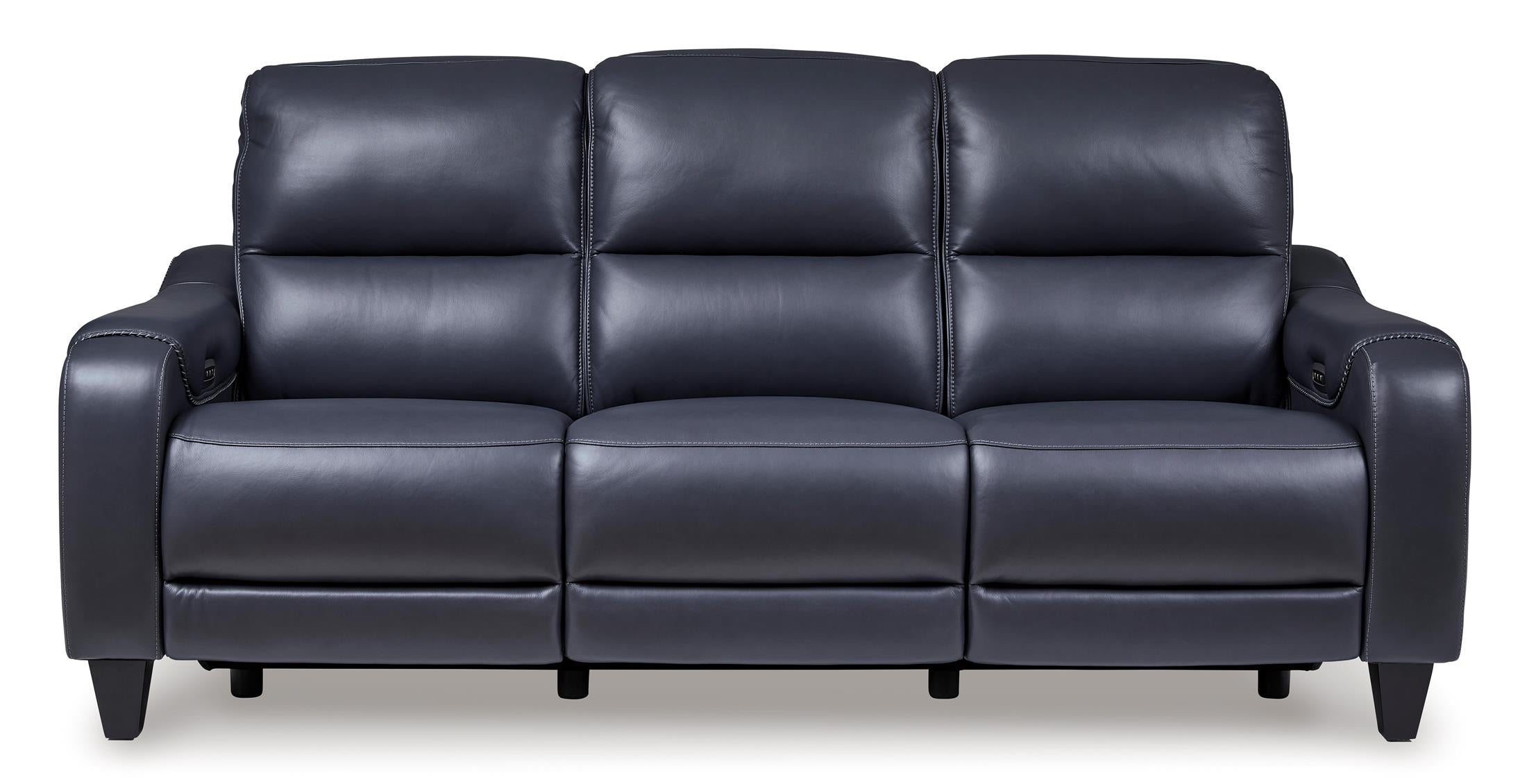 Mercomatic Leather Power Reclining Sofa - Ocean