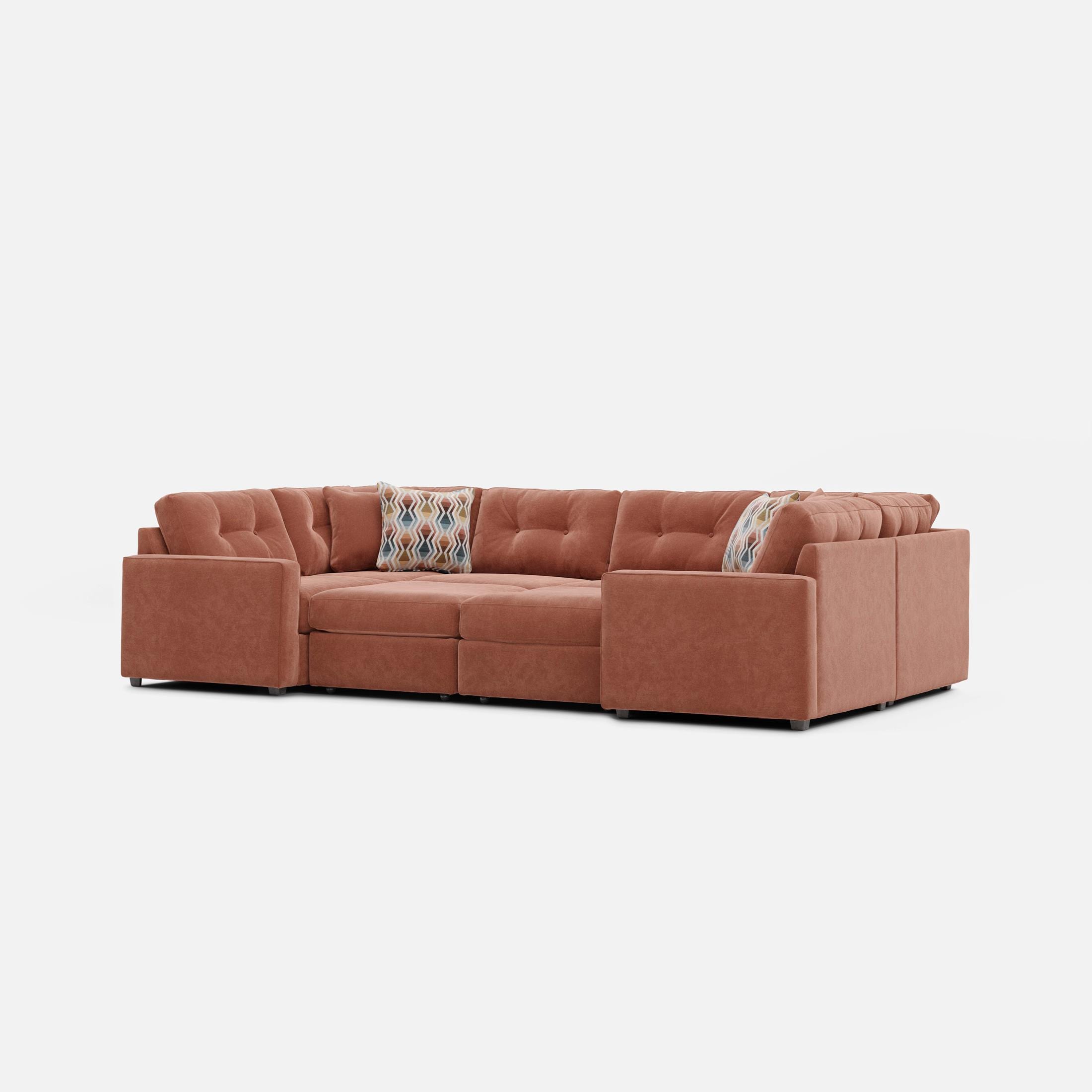 Modular One 6-Piece Sectional - Cantaloupe