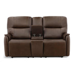 Walker Leather Power Reclining Console Loveseat - Cacao