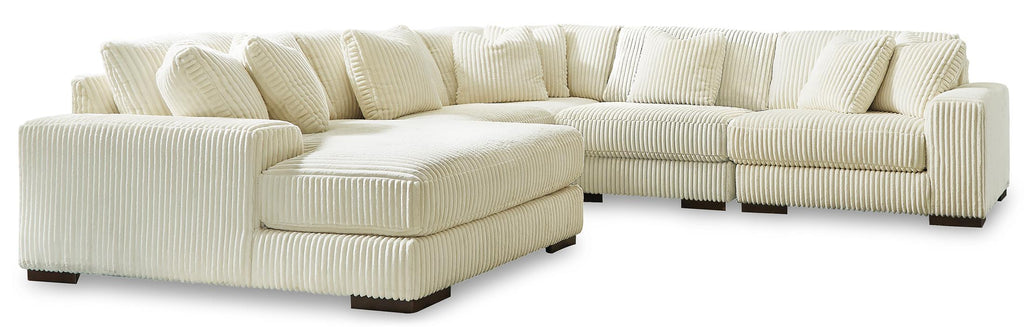 Lindyn 5-Piece Ivory Sectional with Chaise - Left-Facing