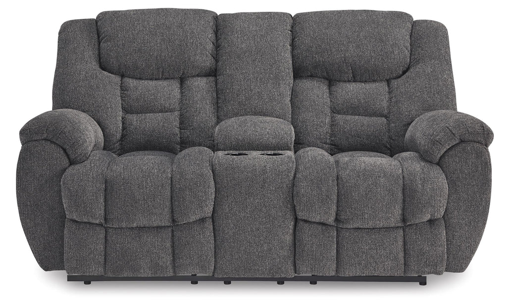 Foreside Reclining Console Loveseat - Fabric