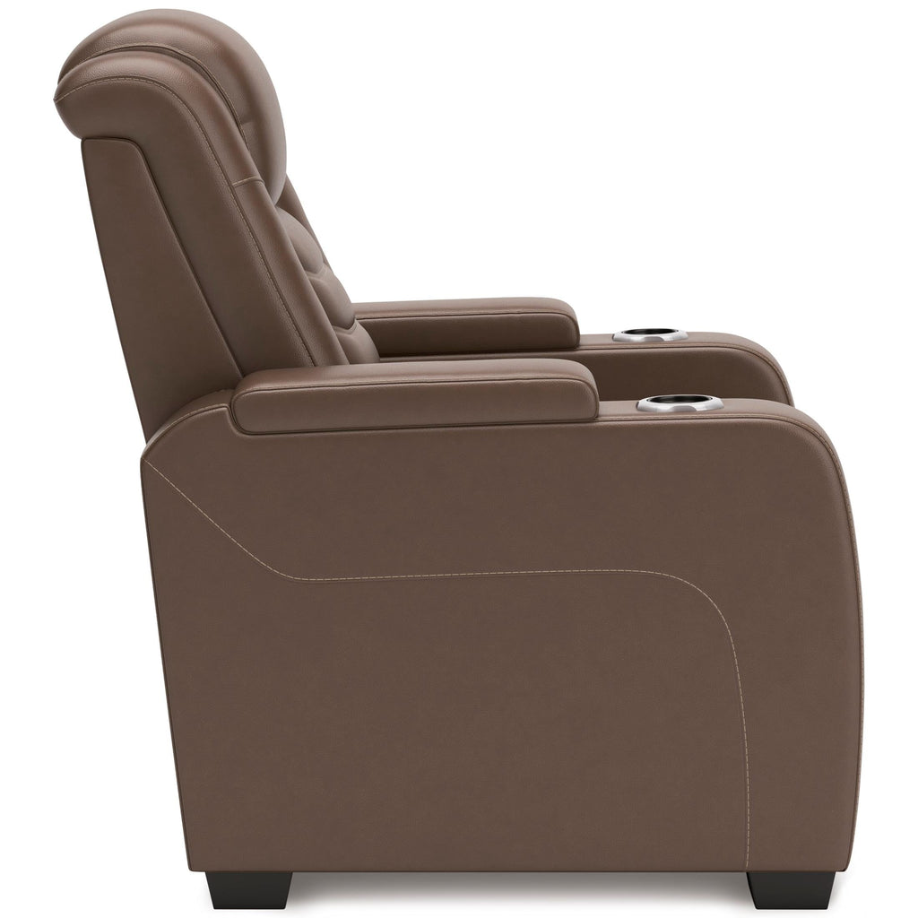 High Impact Leather Power Recliner - Reclining