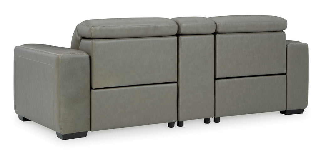 Correze 3-Piece Dual Power Leather Reclining Modular Loveseat with Console - Set