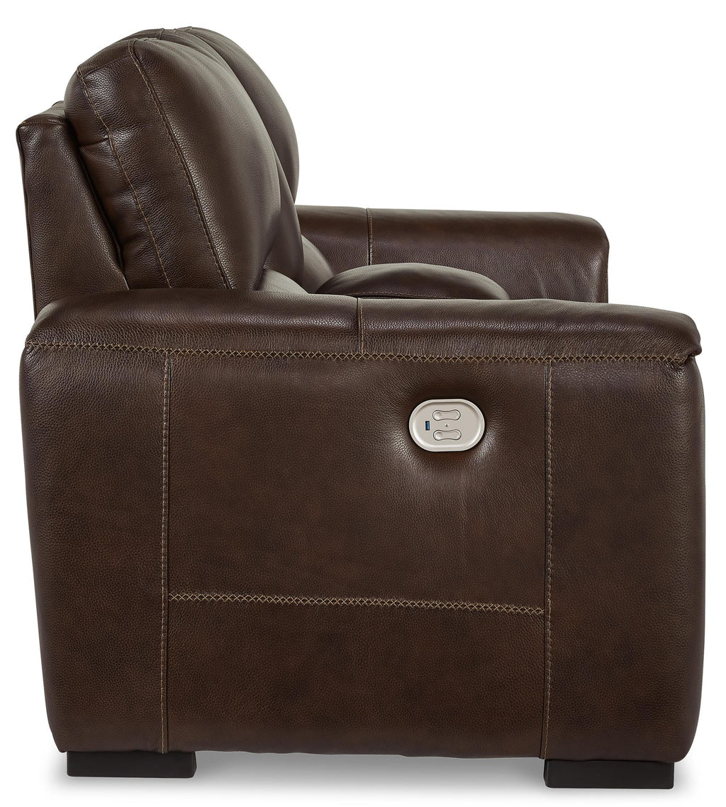 Alessandro Power Reclining Console Loveseat - Leather