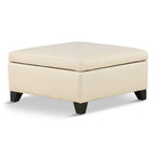 Marseille Leather Storage Ottoman with Throw Pillows