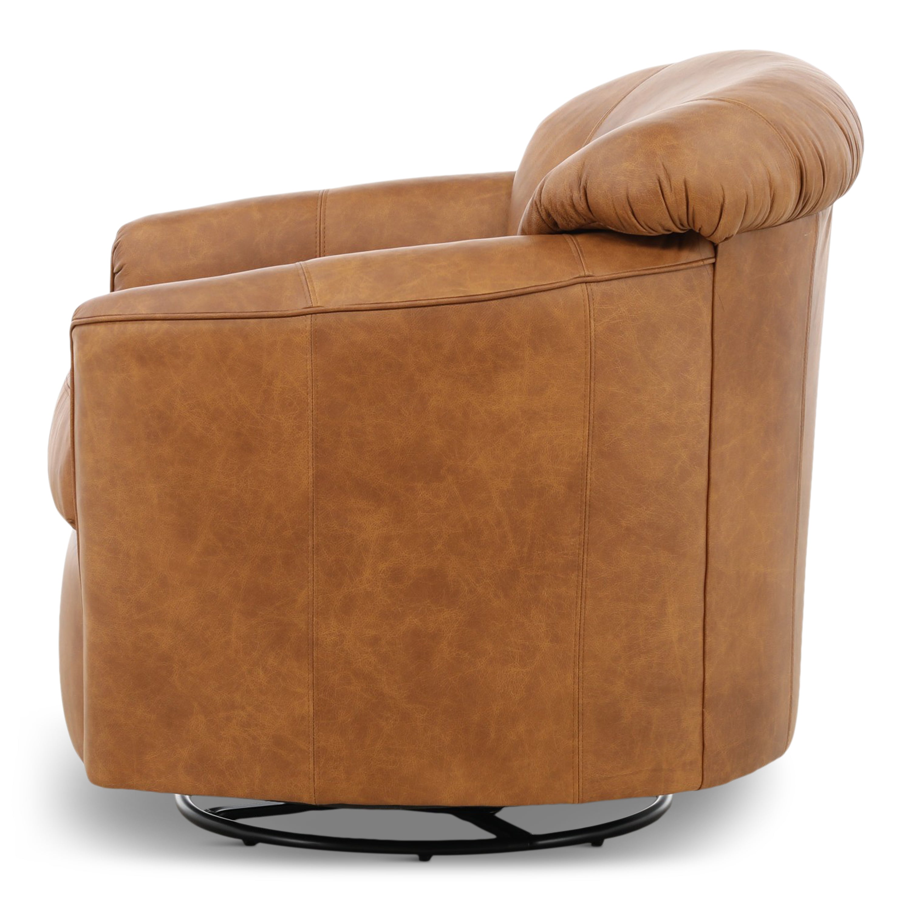 Bodhi Leather Swivel Glider - Decor