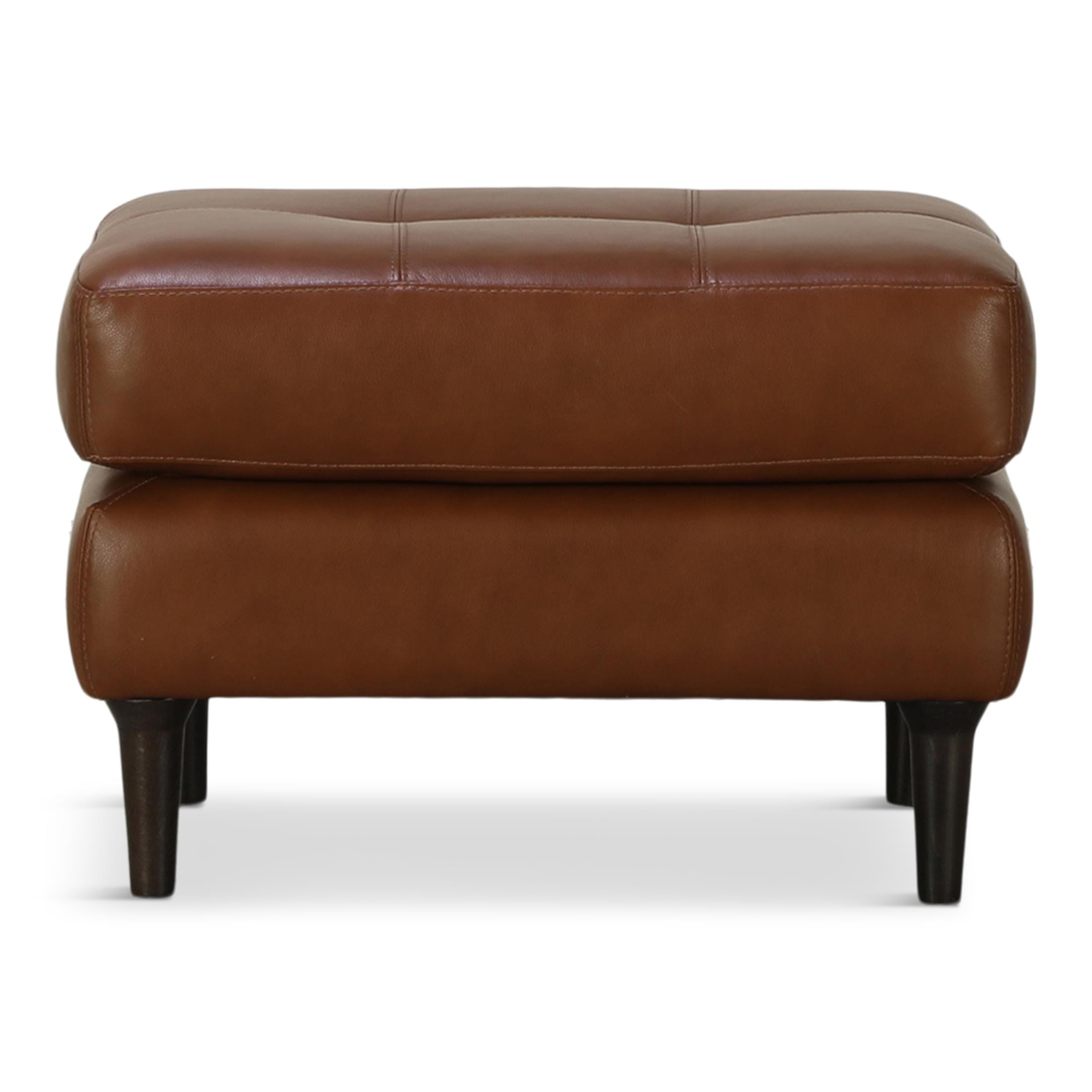 Alaric Leather Ottoman - Indoor