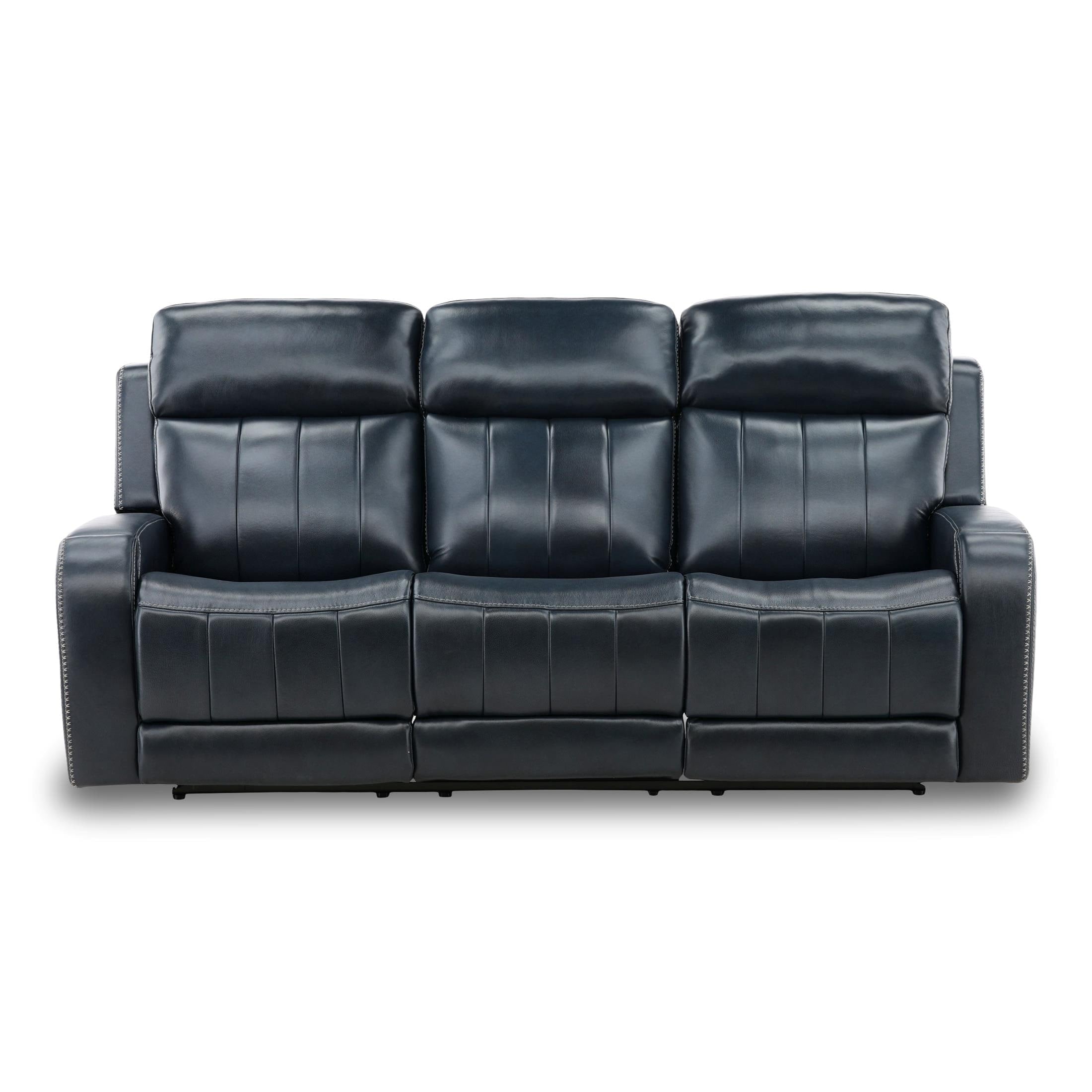 Hampton Leather Home Theater Sofa - Power