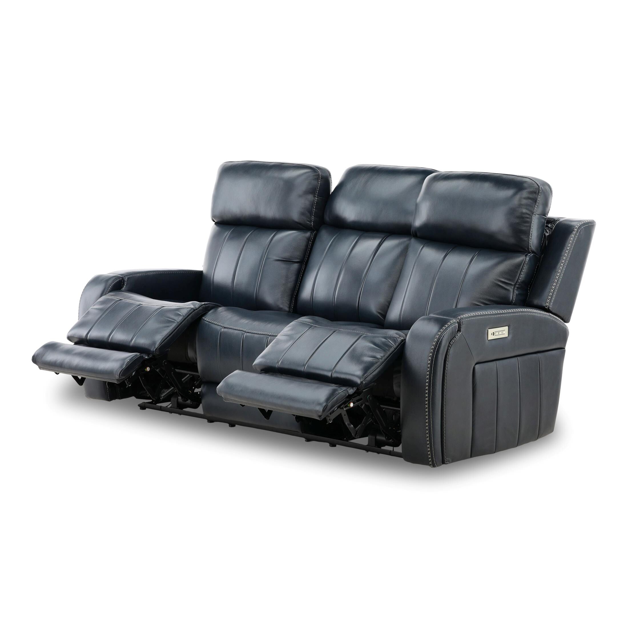 Hampton Leather Home Theater Sofa - Power