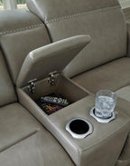 Correze 3-Piece Dual Power Leather Reclining Modular Sectional with Console and Chaise - Set