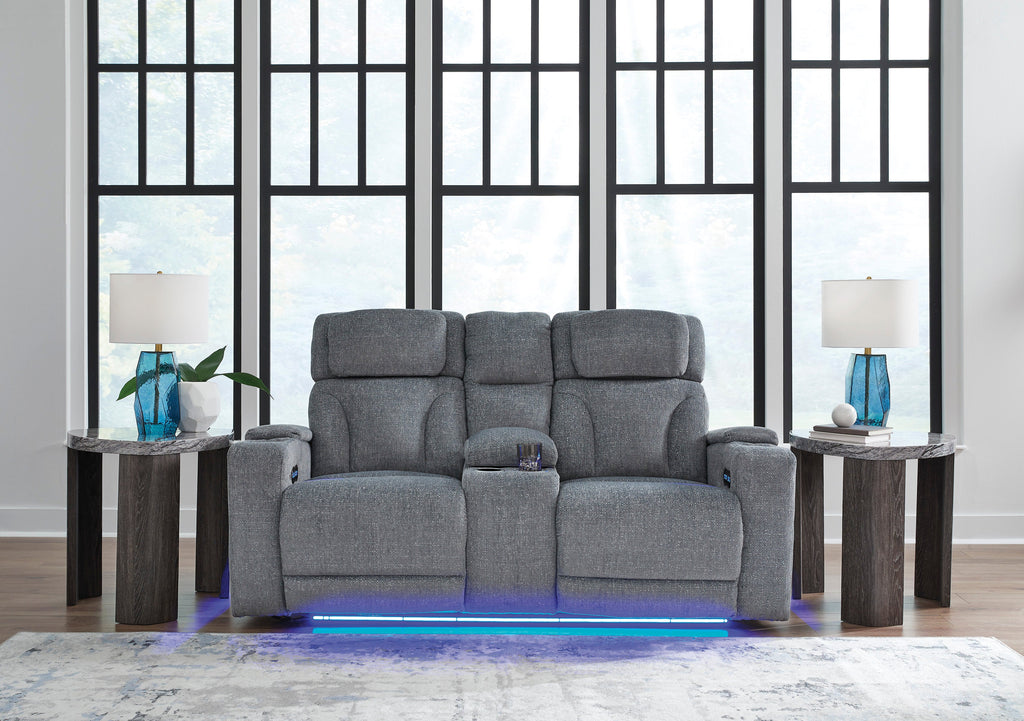 Forest Lake Power Reclining Console Loveseat - Fabric