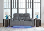 Forest Lake Power Reclining Console Loveseat - Fabric