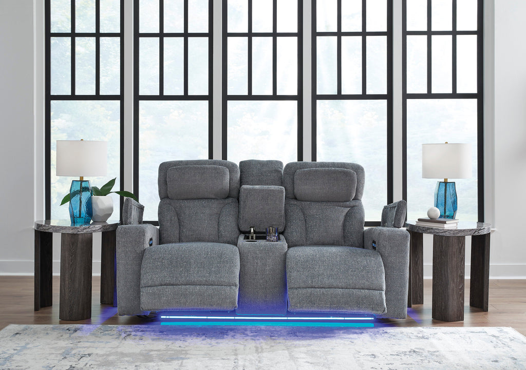 Forest Lake Power Reclining Console Loveseat - Fabric