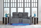 Forest Lake Power Reclining Console Loveseat - Fabric