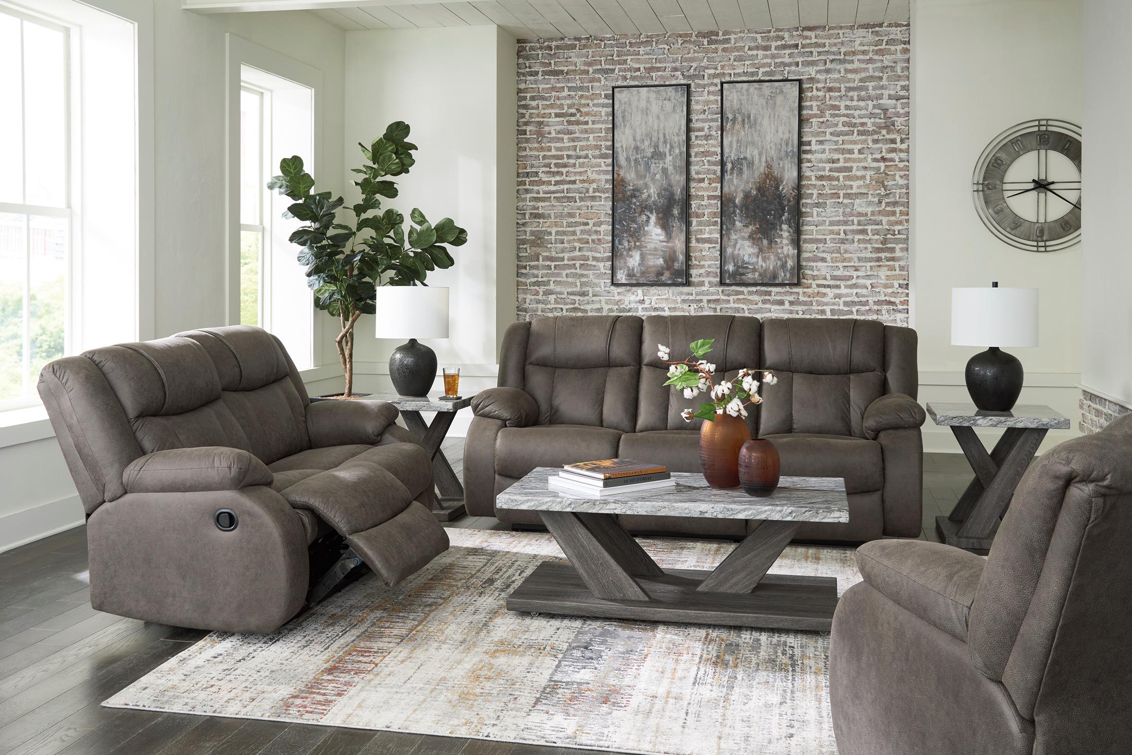 First Base Reclining Sofa - Fabric