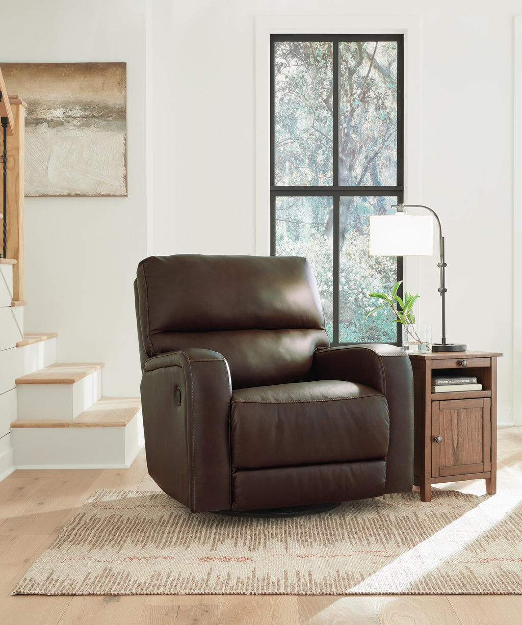 Emberla Swivel Glider Recliner - Leather