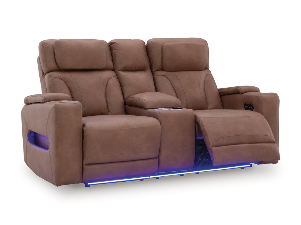 Point Clear Power Reclining Console Loveseat