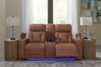 Point Clear Power Reclining Console Loveseat