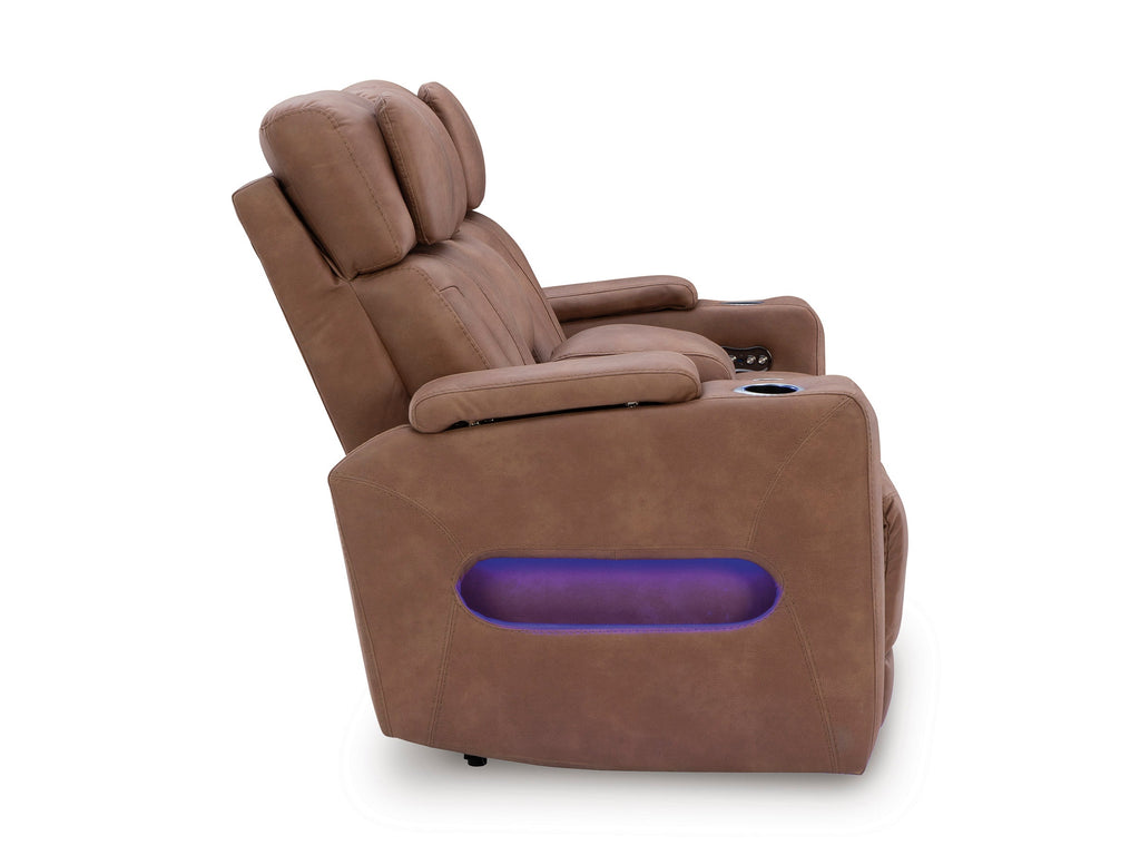 Point Clear Power Reclining Console Loveseat